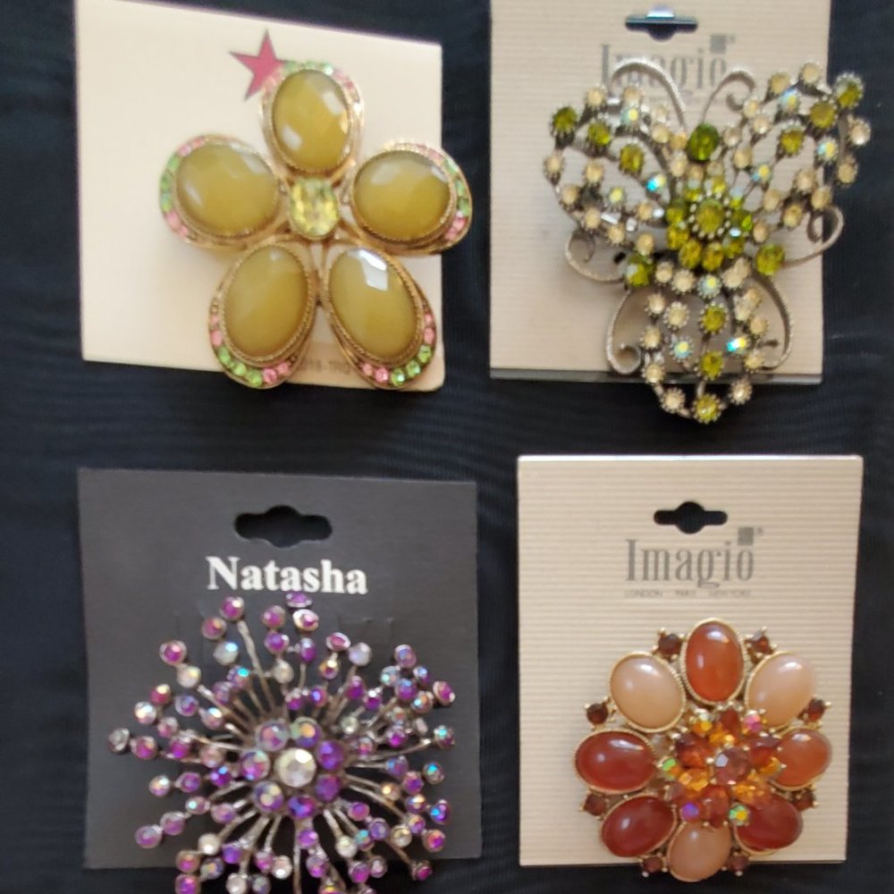 Set of Four Vintage Brooches
